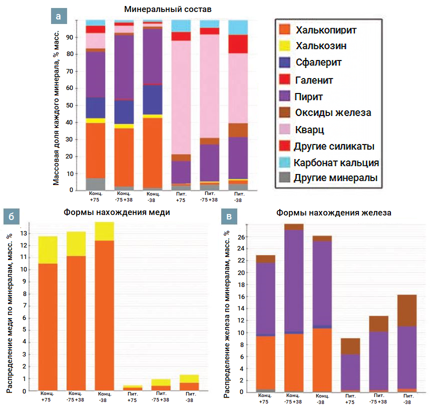 Минералогический анализ концентрата и питания