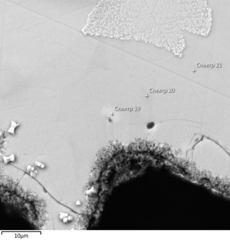 Зерно рокезита с участка 1 области 2