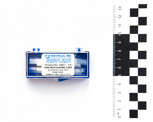 44841 Тонкая репликационная лента из ацетата целлюлозы, толщина 22 мкм, 38 мм × 4.5 м (с масштабной линейкой)
